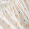 Painetut ribbineulotut pyjamat-shortsit
