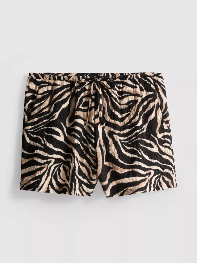 Painetut ryppyiset shortsit