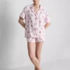 Painetut teddy-tyyliset boyfriend-lyhyet pyjamat