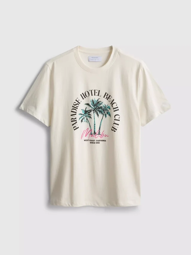Paradise Beach -grafiikkat-kauluspaita