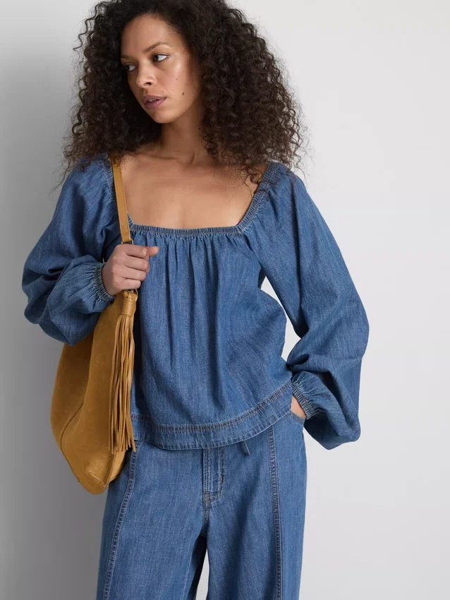 Paula Echevarría -denimpaita, pussihihat