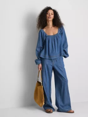 Paula Echevarría -denimpaita, pussihihat