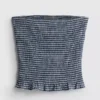 Paula Echevarría -gingham-ruusukoristeinen bandeau-toppi