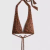 Paula Echevarría -leopardikuvioinen halterneck-bikinitoppi