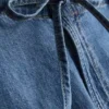 Paula Echevarría -puuvillapitoiset denimhousut, leveät lahkeet