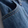 Paula Echevarría -puuvillapitoiset denimhousut, leveät lahkeet