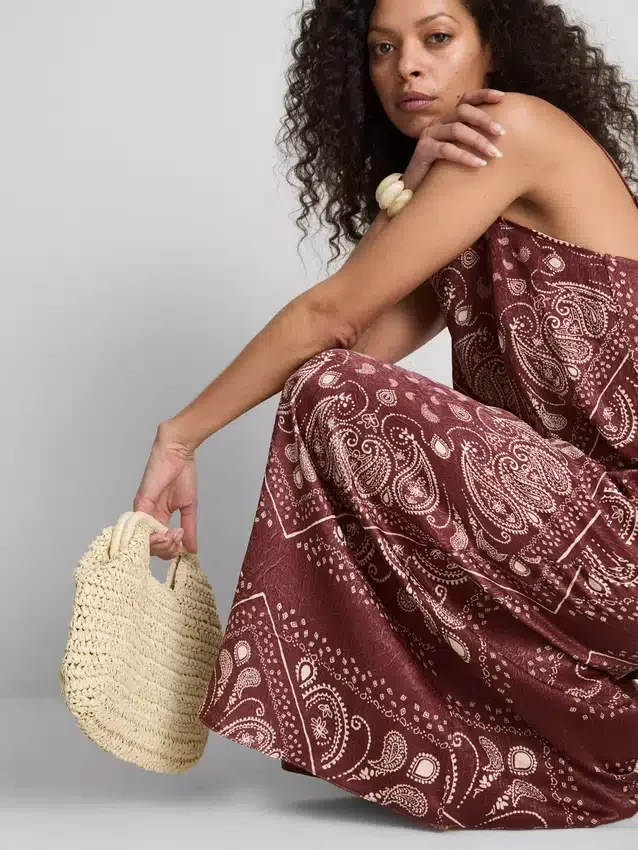 Paula Echevarrían paisley-kuvioinen pylväsmallinen midimekko