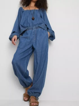 Paula Echevarrían puuvillapitoiset denim-harem-housut