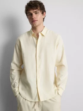 Pitkähihainen pellava-puuvillaseospaita