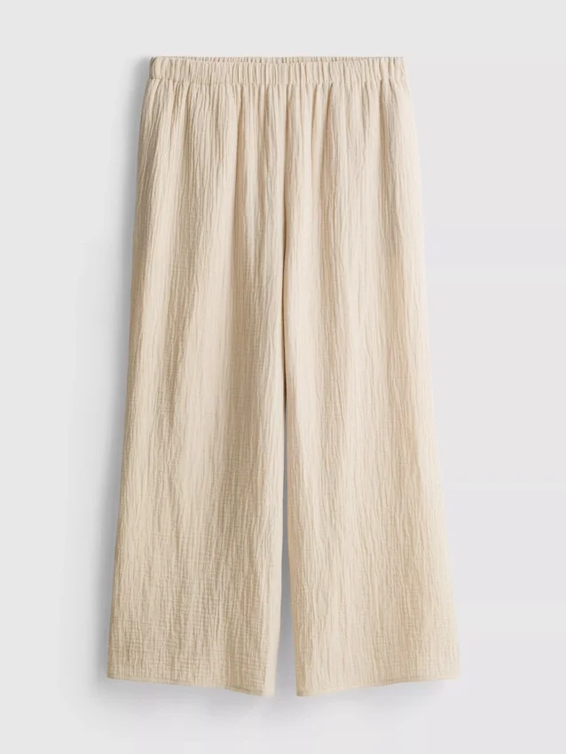 Puhtaasta puuvillasta valmistetut culottes-housut