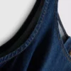 Puuvilladenim-midi-meko, jossa on matala vyötärö