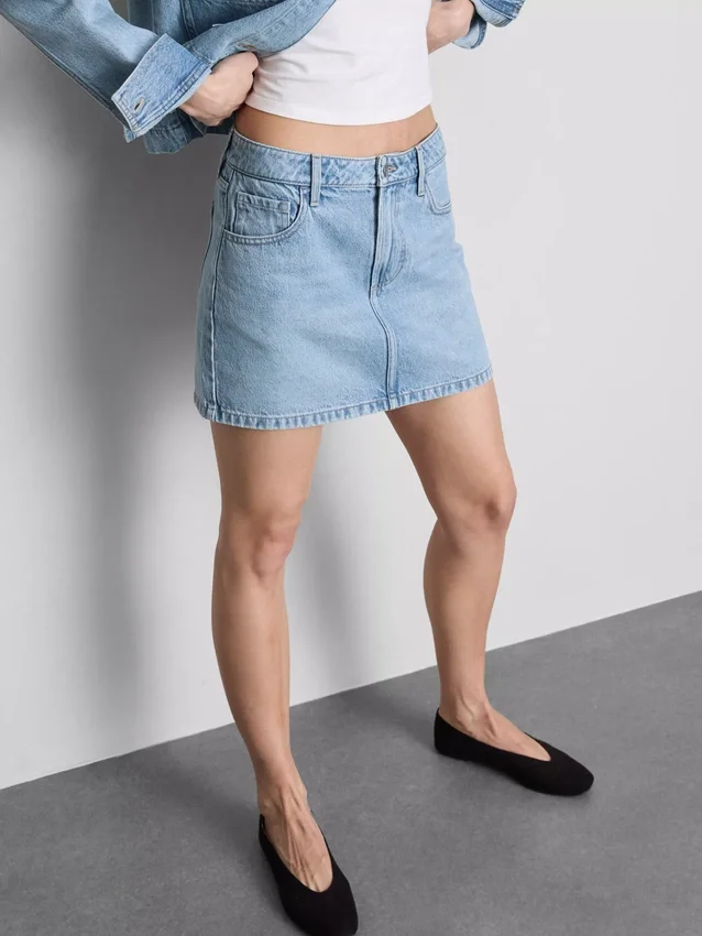 Puuvilladenim-minihame