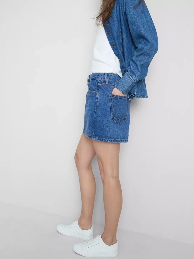 Puuvilladenim-minihame