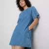 Puuvilladenim-minimekko