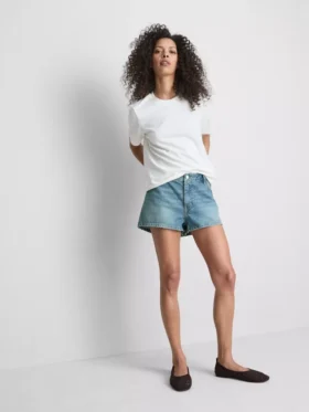 Puuvilladenim-minishortsit