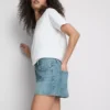 Puuvilladenim-minishortsit