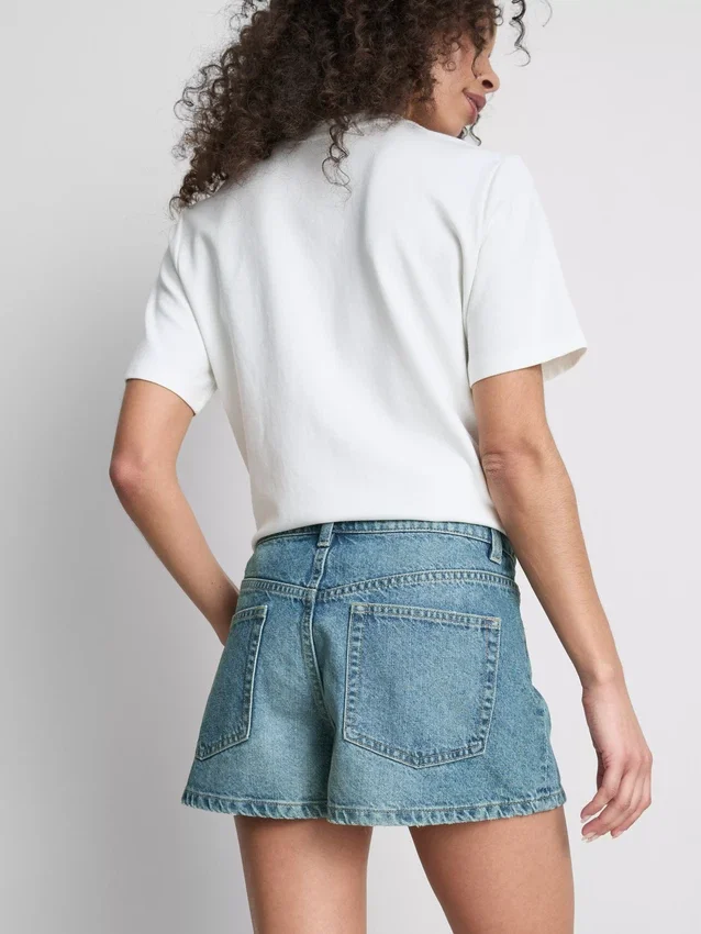 Puuvilladenim-minishortsit