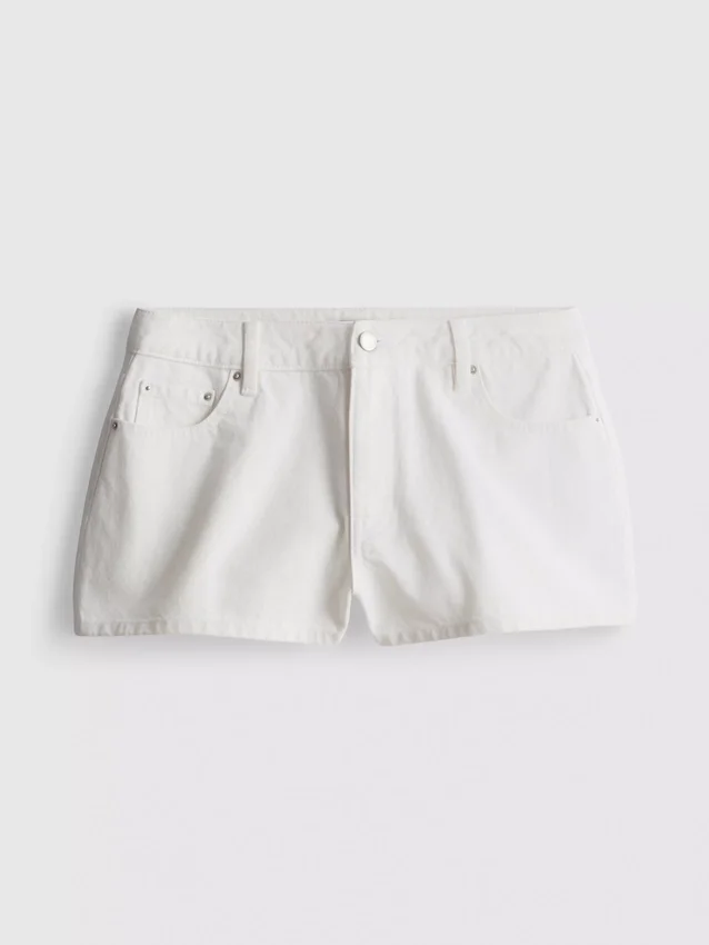 Puuvilladenim-minishortsit