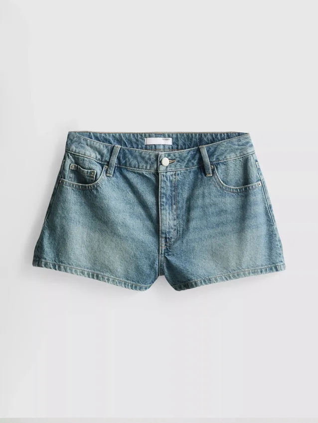Puuvilladenim-minishortsit
