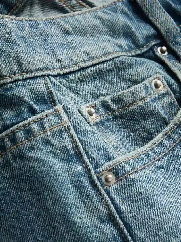 Puuvilladenim-minishortsit