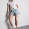 Puuvilladenimiset A-linjaiset shortsit