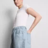Puuvilladenimiset A-linjaiset shortsit