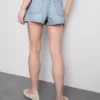 Puuvilladenimiset A-linjaiset shortsit