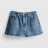 Puuvilladenimiset A-linjaiset shortsit