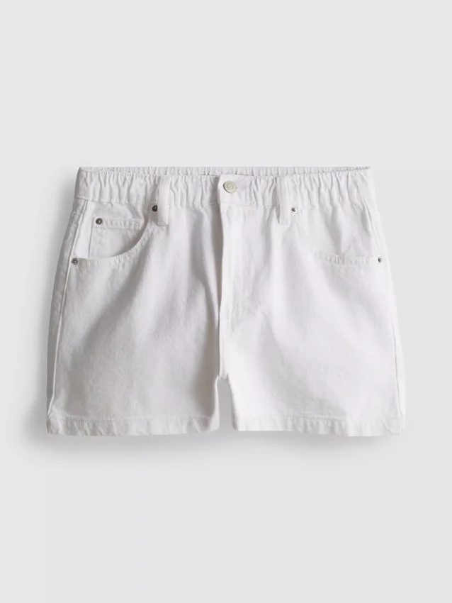 Puuvilladenimiset A-linjaiset shortsit