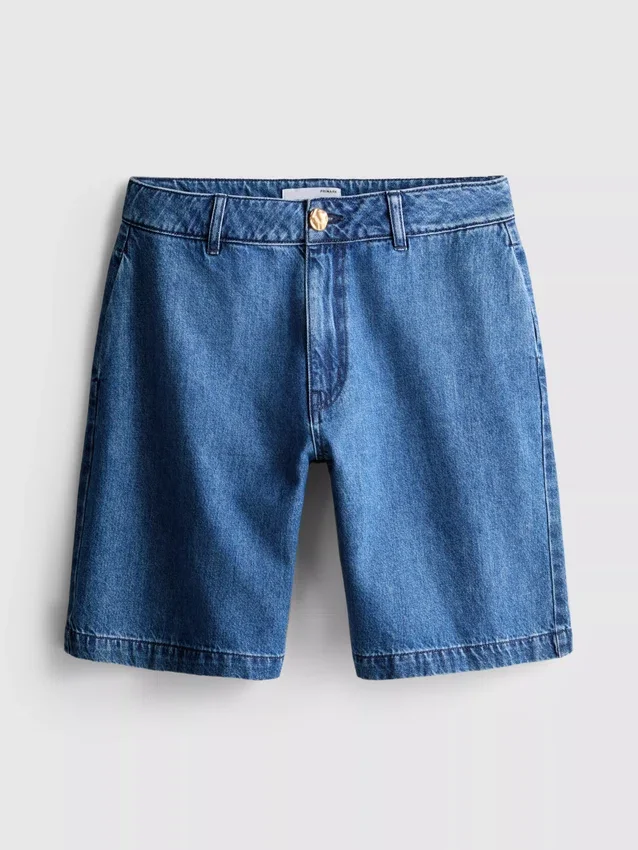 Puuvilladenimiset bermudashortsit