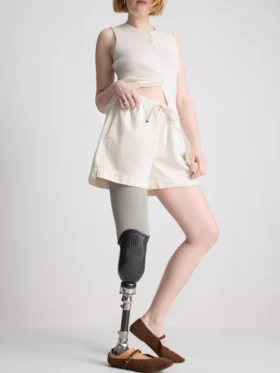 Puuvilladenimiset jogger-shortsit