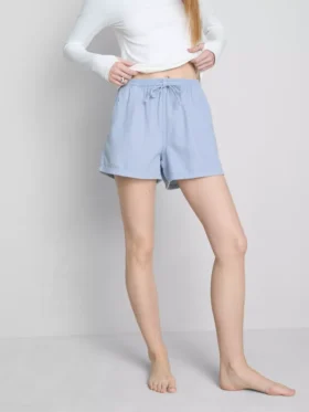 Puuvilladenimiset jogger-shortsit