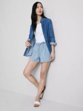 Puuvilladenimiset jogger-shortsit