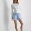 Puuvilladenimiset jogger-shortsit