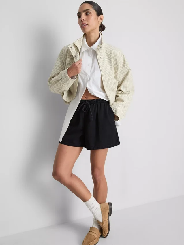 Puuvilladenimiset jogger-shortsit
