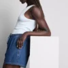 Puuvilladenimiset jogger-shortsit