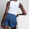 Puuvilladenimiset jogger-shortsit