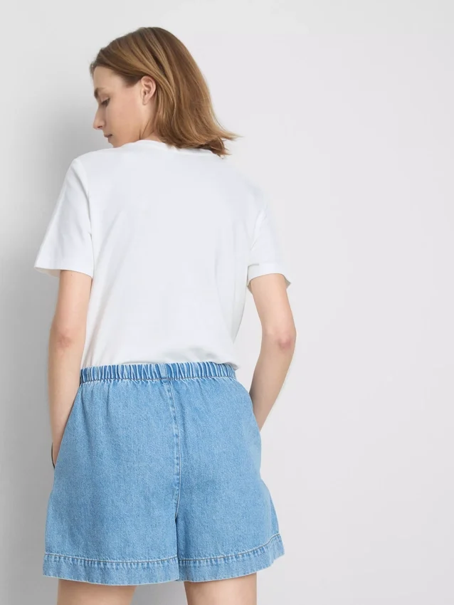 Puuvilladenimiset jogger-shortsit