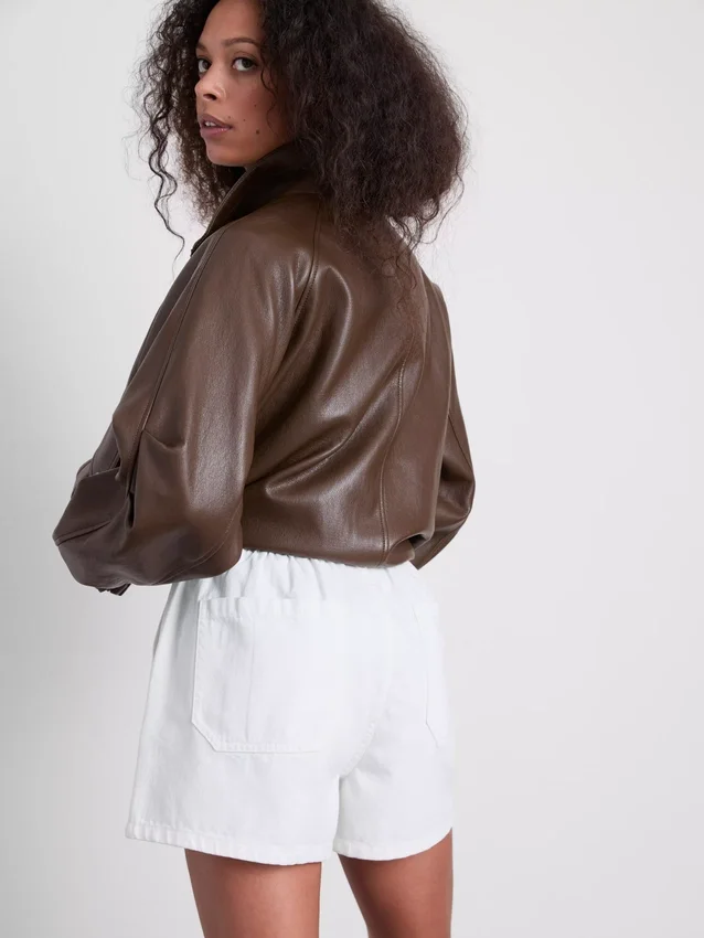 Puuvilladenimiset jogger-shortsit
