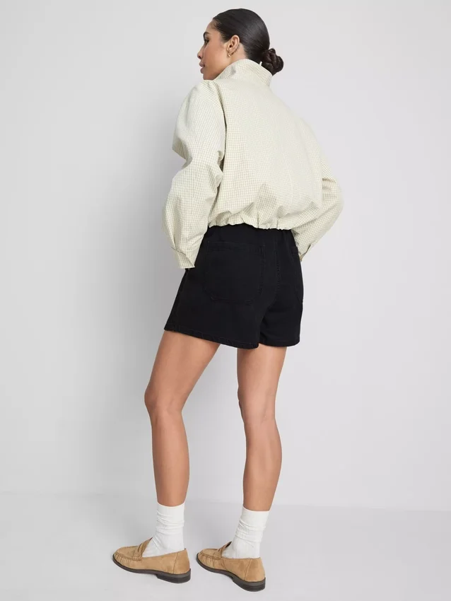 Puuvilladenimiset jogger-shortsit