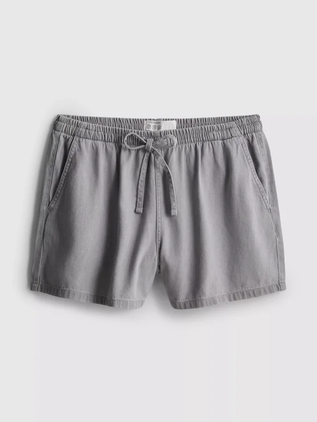 Puuvilladenimiset jogger-shortsit
