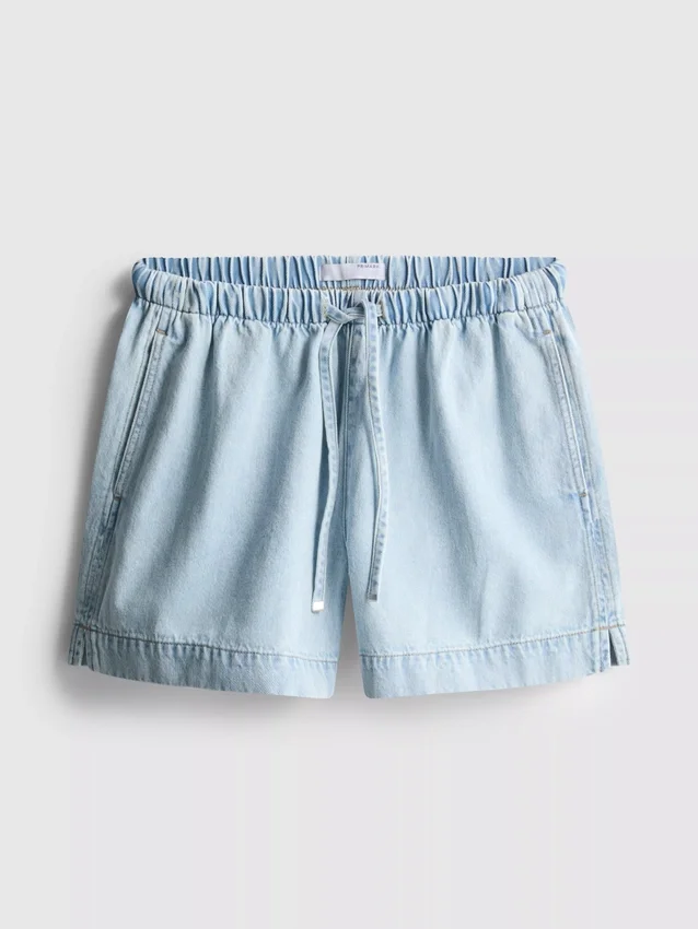 Puuvilladenimiset jogger-shortsit