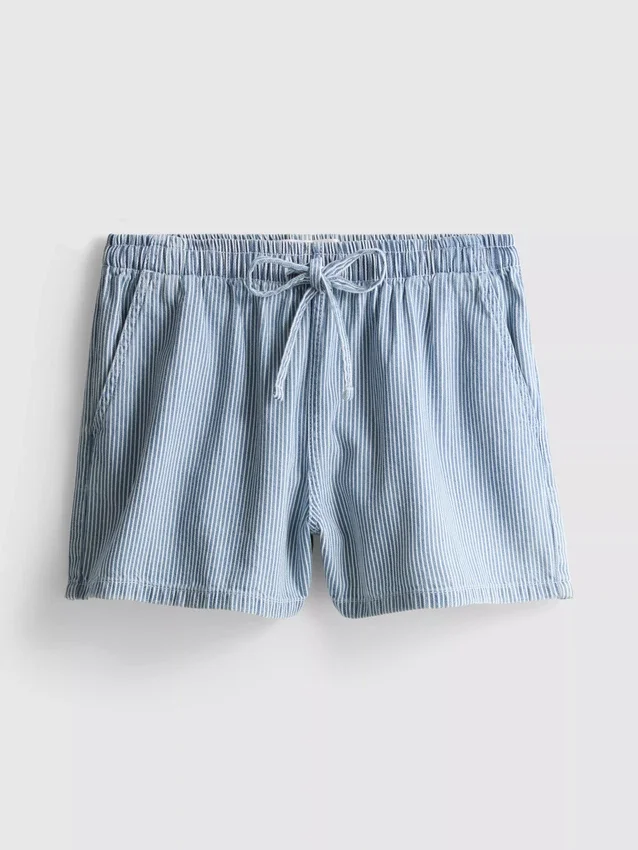 Puuvilladenimiset jogger-shortsit