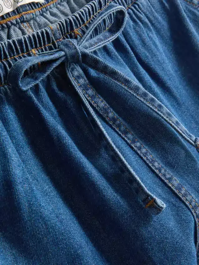 Puuvilladenimiset jogger-shortsit