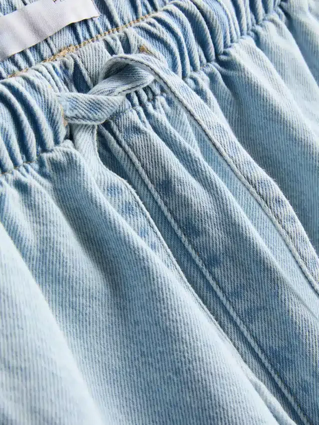 Puuvilladenimiset jogger-shortsit