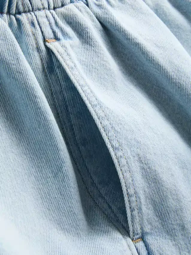 Puuvilladenimiset jogger-shortsit