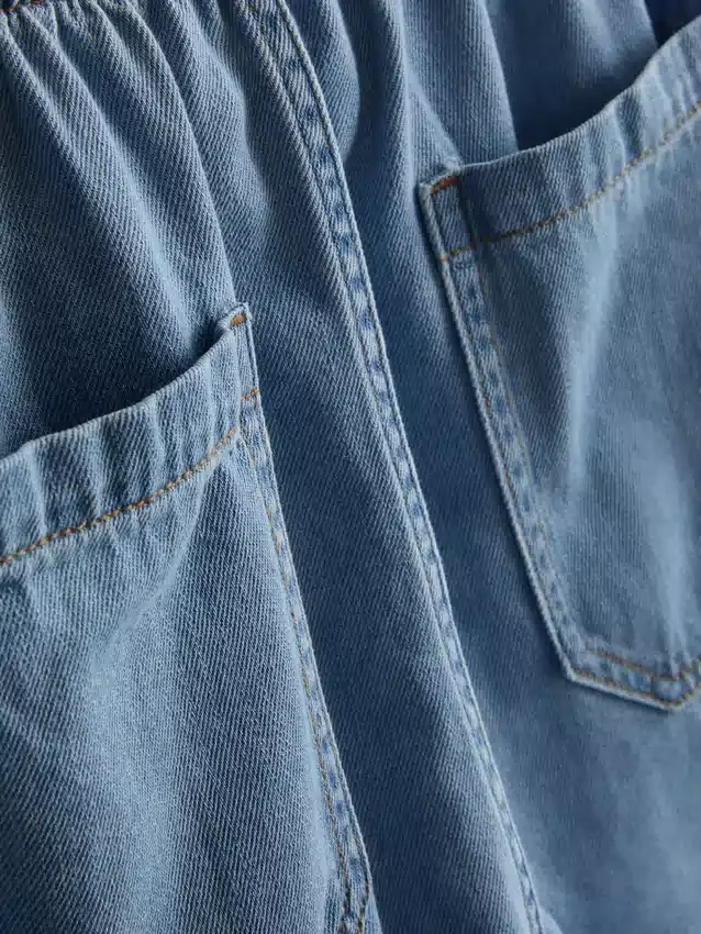 Puuvilladenimiset jogger-shortsit
