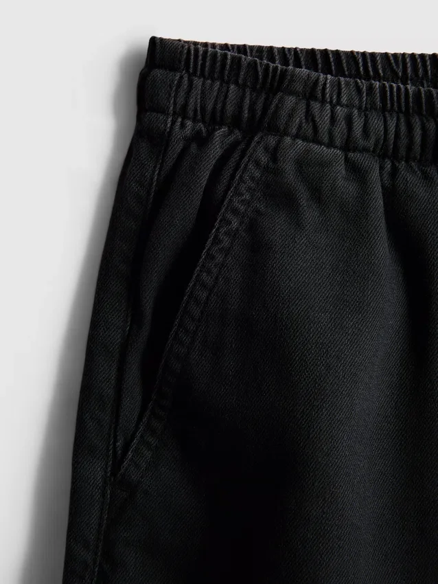 Puuvilladenimiset jogger-shortsit
