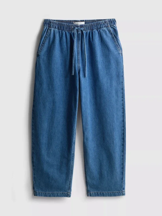 Puuvilladenimiset kapenevat jogger-farkut