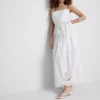 Puuvillainen, brodeerattu peplum-helkainen cami-toppi